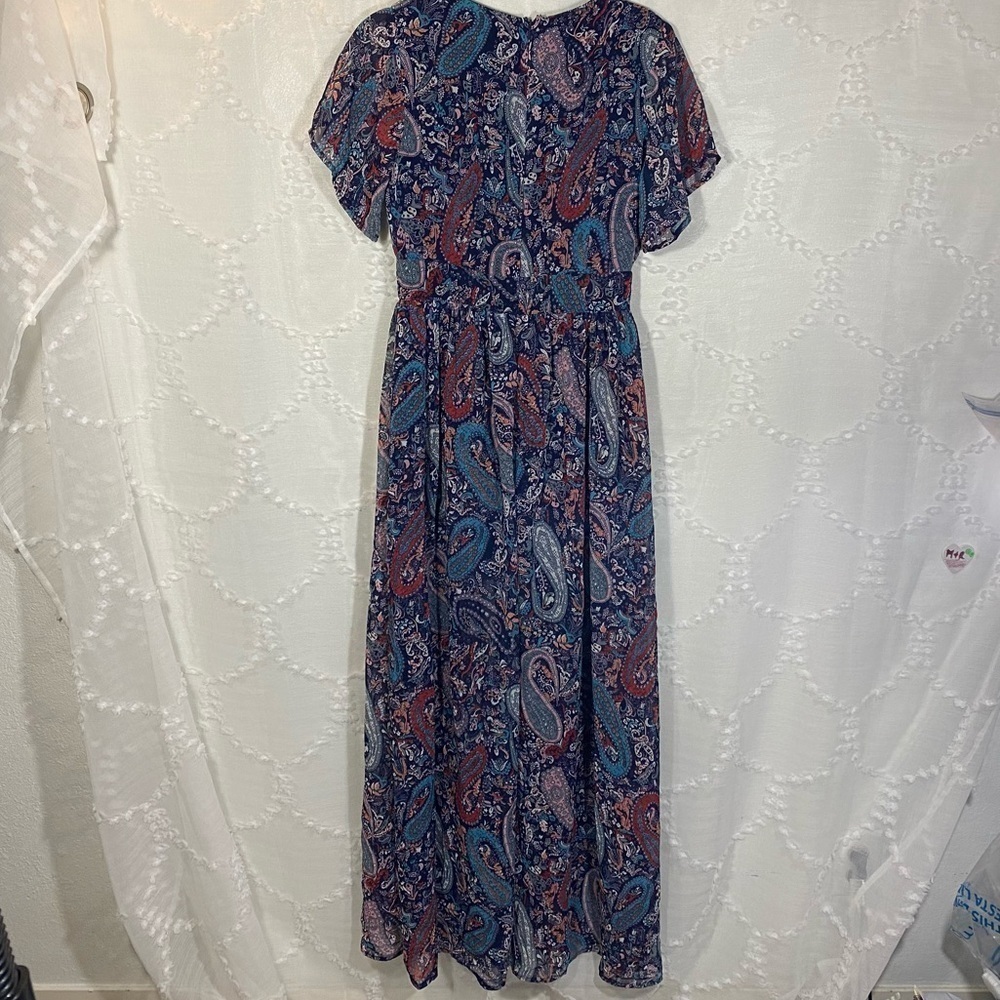 NWT Sugar + lips paisley blue romper dress size XS - Picture 8 of 10